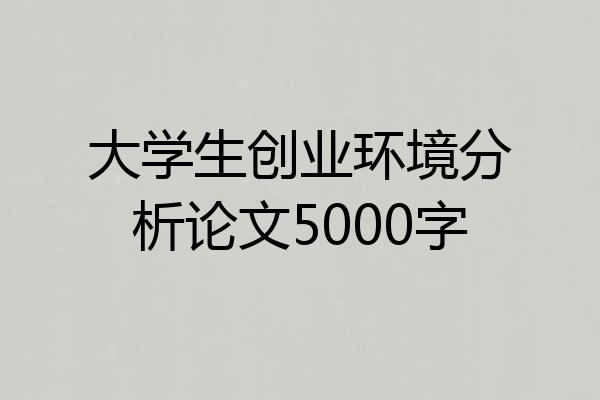 大学生创业环境分析论文5000字