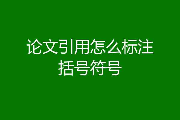 论文引用怎么标注括号符号