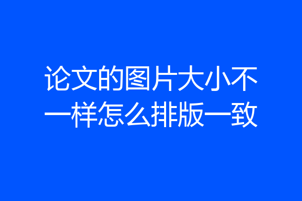 论文的图片大小不一样怎么排版一致