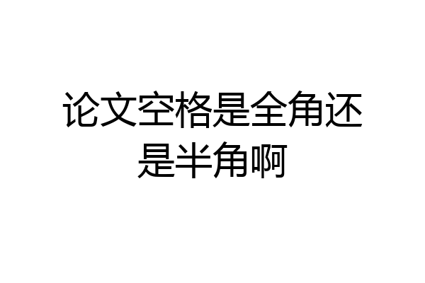 论文空格是全角还是半角啊