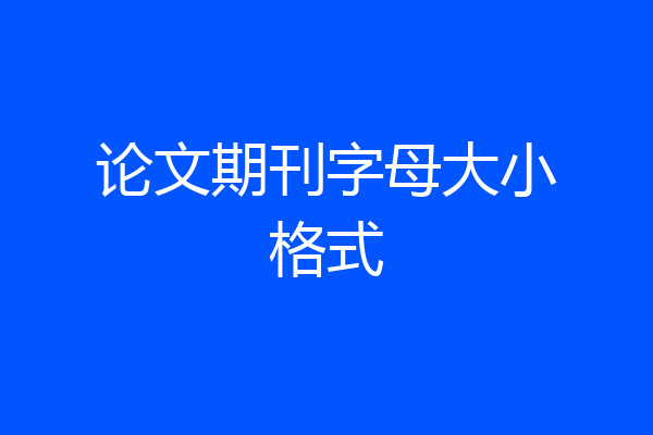 论文期刊字母大小格式