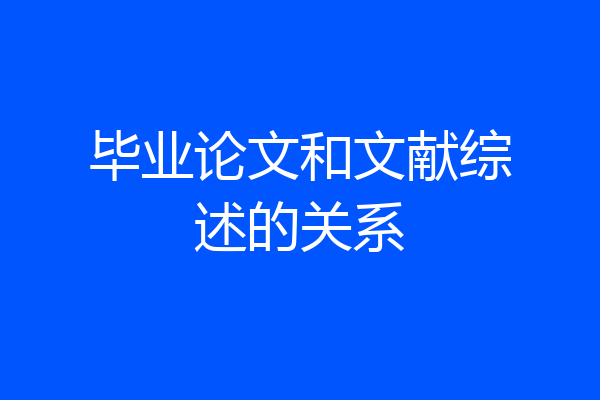 毕业论文和文献综述的关系