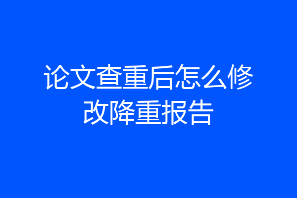 论文查重后怎么修改降重报告
