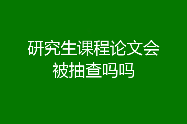 研究生课程论文会被抽查吗吗