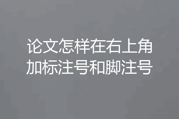论文怎样在右上角加标注号和脚注号