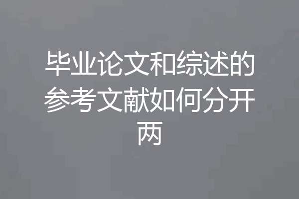 毕业论文和综述的参考文献如何分开两