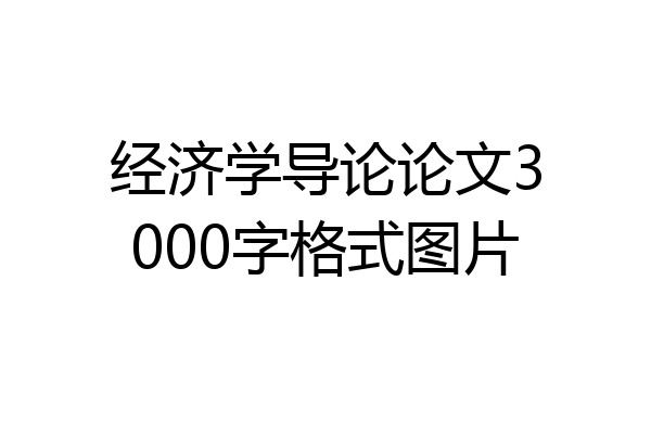 经济学导论论文3000字格式图片