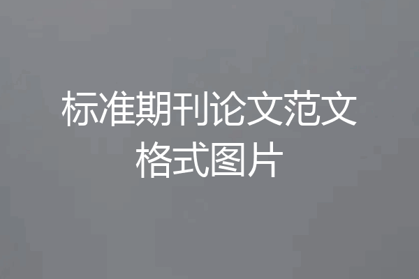 标准期刊论文范文格式图片
