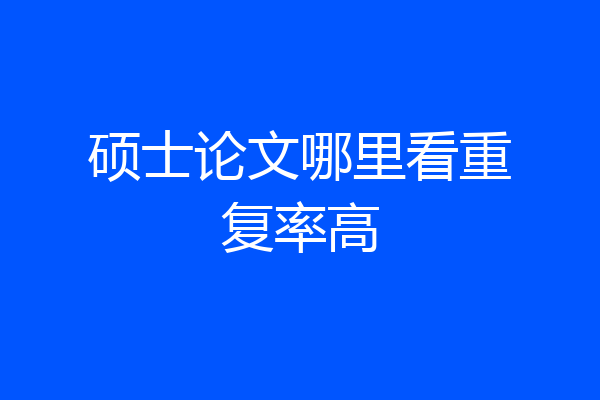 硕士论文哪里看重复率高