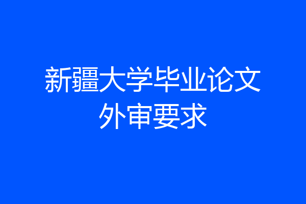 新疆大学毕业论文外审要求