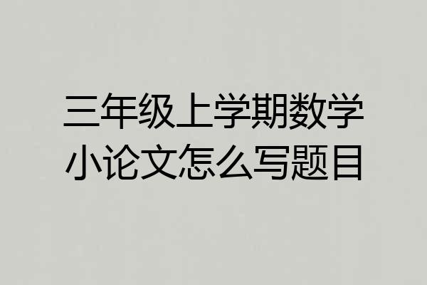 三年级上学期数学小论文怎么写题目
