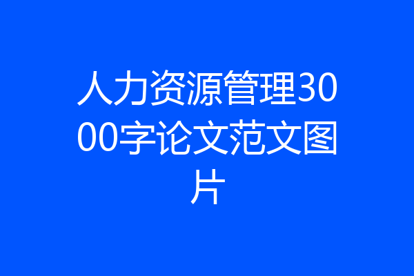 人力资源管理3000字论文范文图片