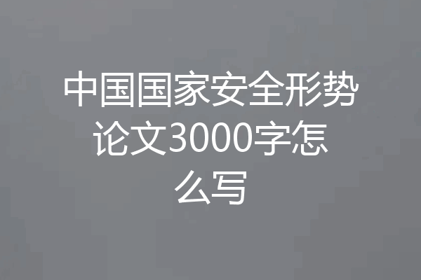 中国国家安全形势论文3000字怎么写