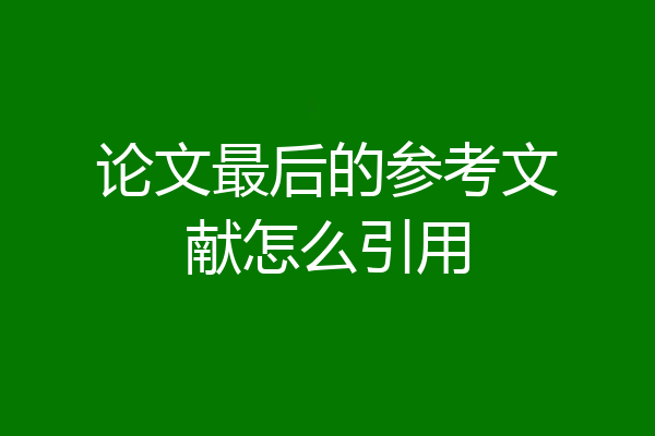 论文最后的参考文献怎么引用