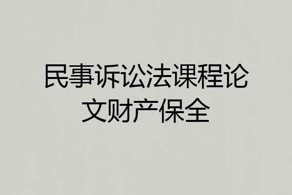 民事诉讼法课程论文财产保全
