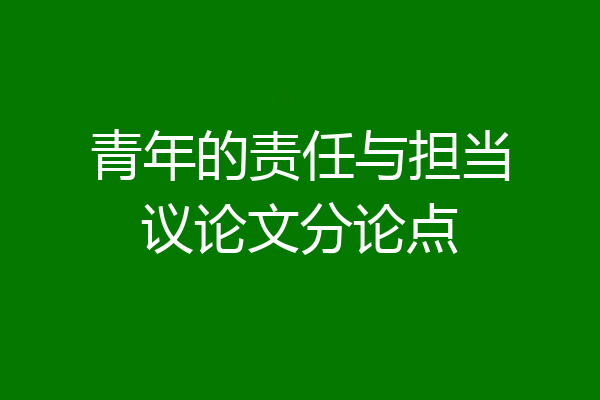 青年的责任与担当议论文分论点