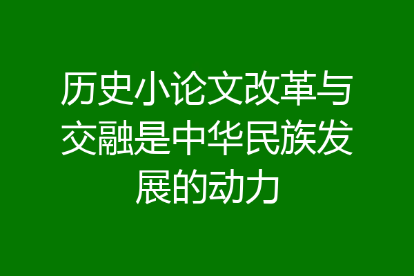 历史小论文改革与交融是中华民族发展的动力