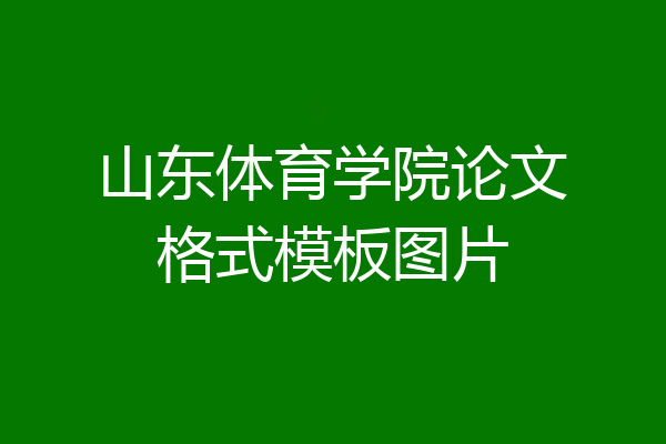 山东体育学院论文格式模板图片