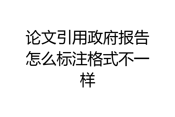 论文引用政府报告怎么标注格式不一样
