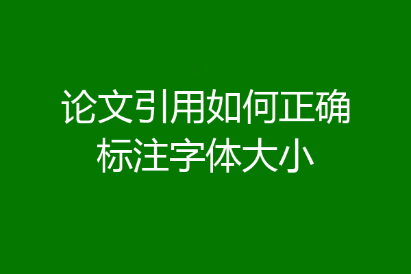 论文引用如何正确标注字体大小