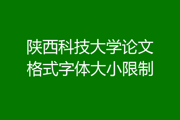 陕西科技大学论文格式字体大小限制