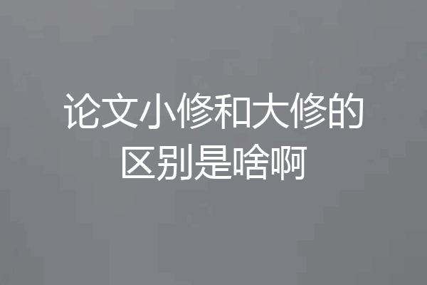 论文小修和大修的区别是啥啊