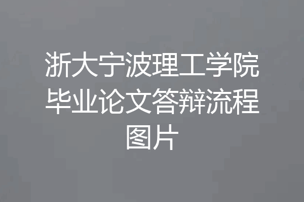 浙大宁波理工学院毕业论文答辩流程图片