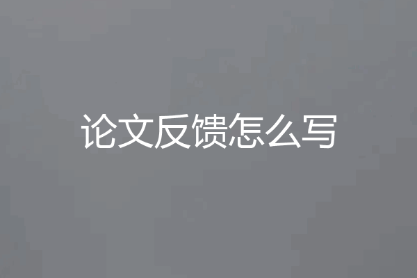 论文反馈怎么写