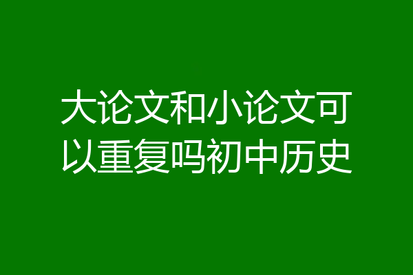大论文和小论文可以重复吗初中历史