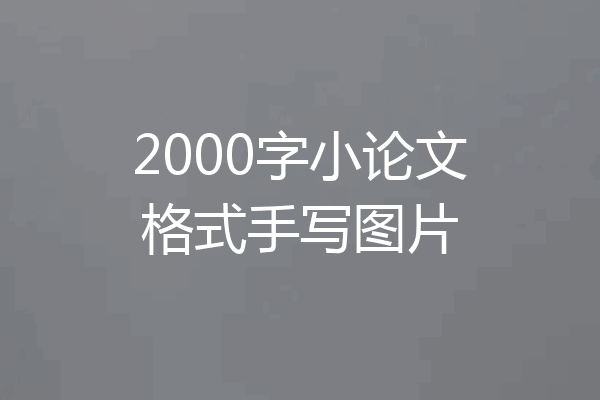 2000字小论文格式手写图片