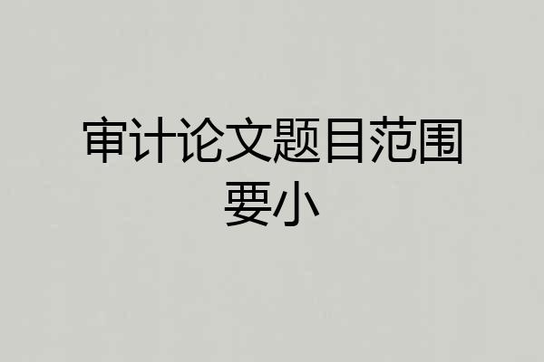 审计论文题目范围要小