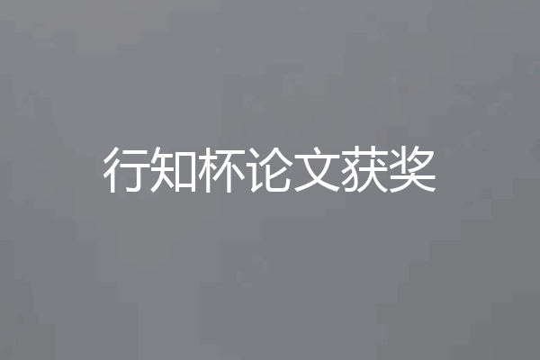 行知杯论文获奖