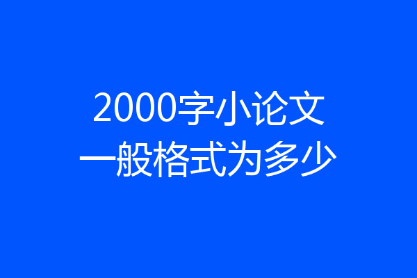 2000字小论文一般格式为多少