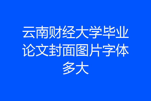 云南财经大学毕业论文封面图片字体多大