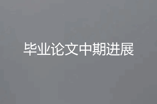 毕业论文中期进展