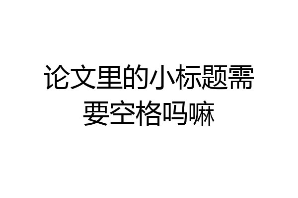 论文里的小标题需要空格吗嘛