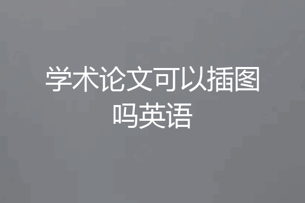 学术论文可以插图吗英语