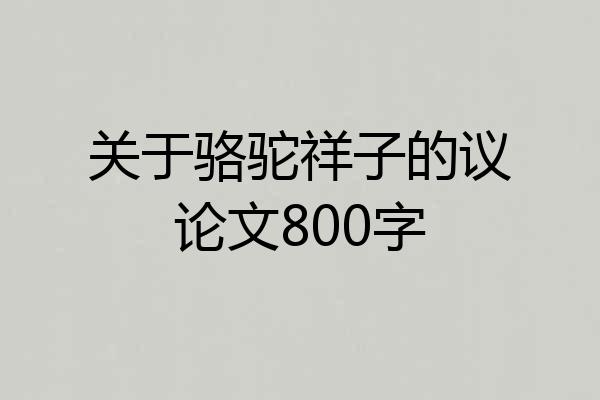 关于骆驼祥子的议论文800字