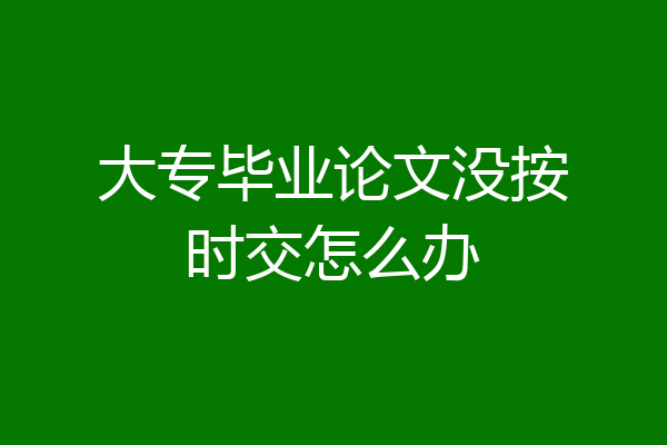 大专毕业论文没按时交怎么办