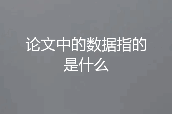 论文中的数据指的是什么