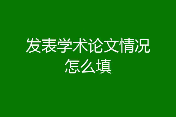 发表学术论文情况怎么填