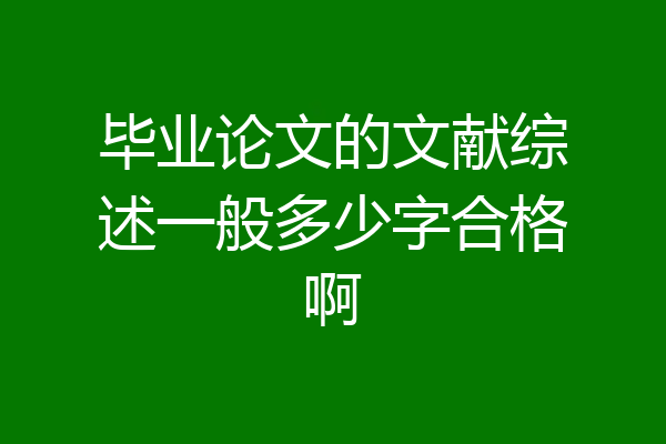 毕业论文的文献综述一般多少字合格啊