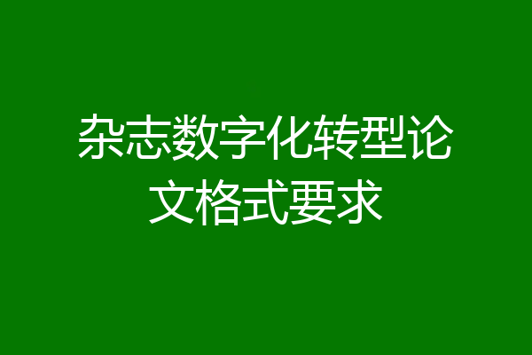 杂志数字化转型论文格式要求