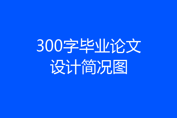 300字毕业论文设计简况图