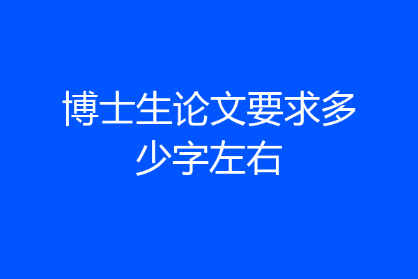 博士生论文要求多少字左右