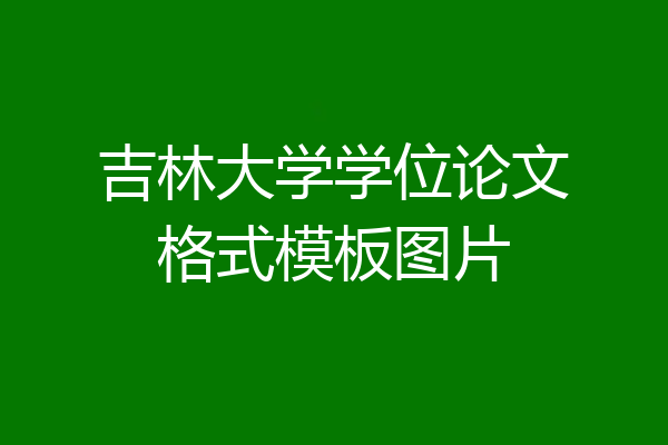 吉林大学学位论文格式模板图片