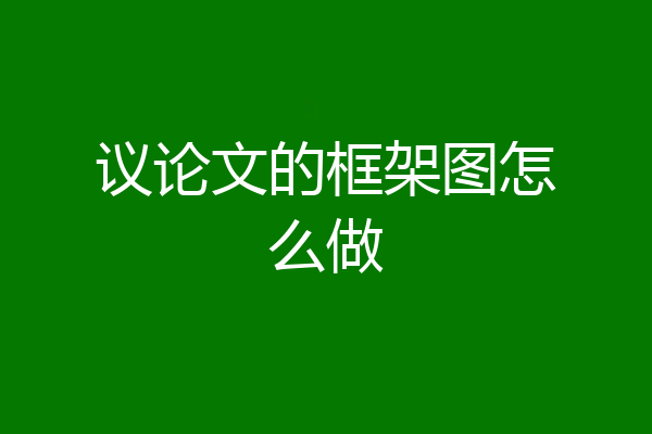 议论文的框架图怎么做