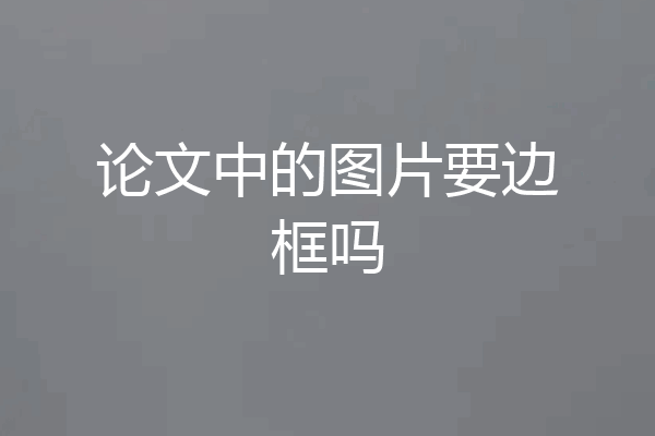 论文中的图片要边框吗