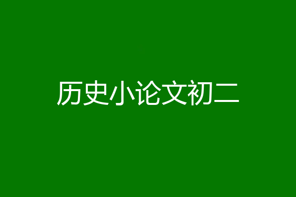 历史小论文初二