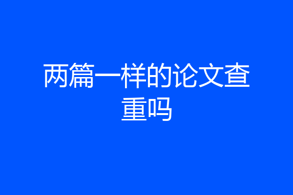 两篇一样的论文查重吗